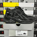 Balenciaga unisex black sneaker on box, mesh upper, lace-up, and chunky sole