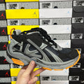 Balenciaga unisex sneaker, black and gray with orange trim and chunky sole