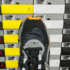 Balenciaga sneaker, black fabric upper with lace-up front and gray heel panel