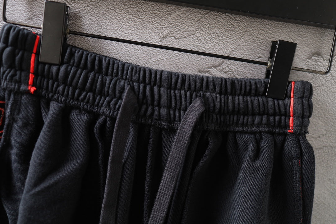 Black Balenciaga shorts waistband with elastic fit and adjustable drawstring detail.