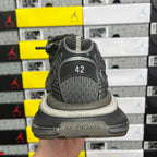 Balenciaga unisex sneaker back, dark gray knit with "42" on heel and padded collar
