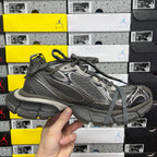 Balenciaga unisex athletic sneakers, front side view in dark gray mesh with lace-up closure