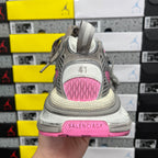Balenciaga unisex running shoes heel detail with "BALENCIAGA" logo and pink sole edge