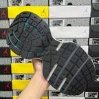 Unisex Balenciaga sneaker outsole with dark tread and gray sidewall