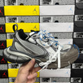 Balenciaga unisex sneakers in silver mesh with black trim and white-blue lace-up detail