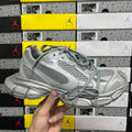 Balenciaga gray mesh running sneakers with lace-up front and padded heel