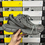 Unisex lace-up sneakers, dark gray, side view with lace-up front and strap details