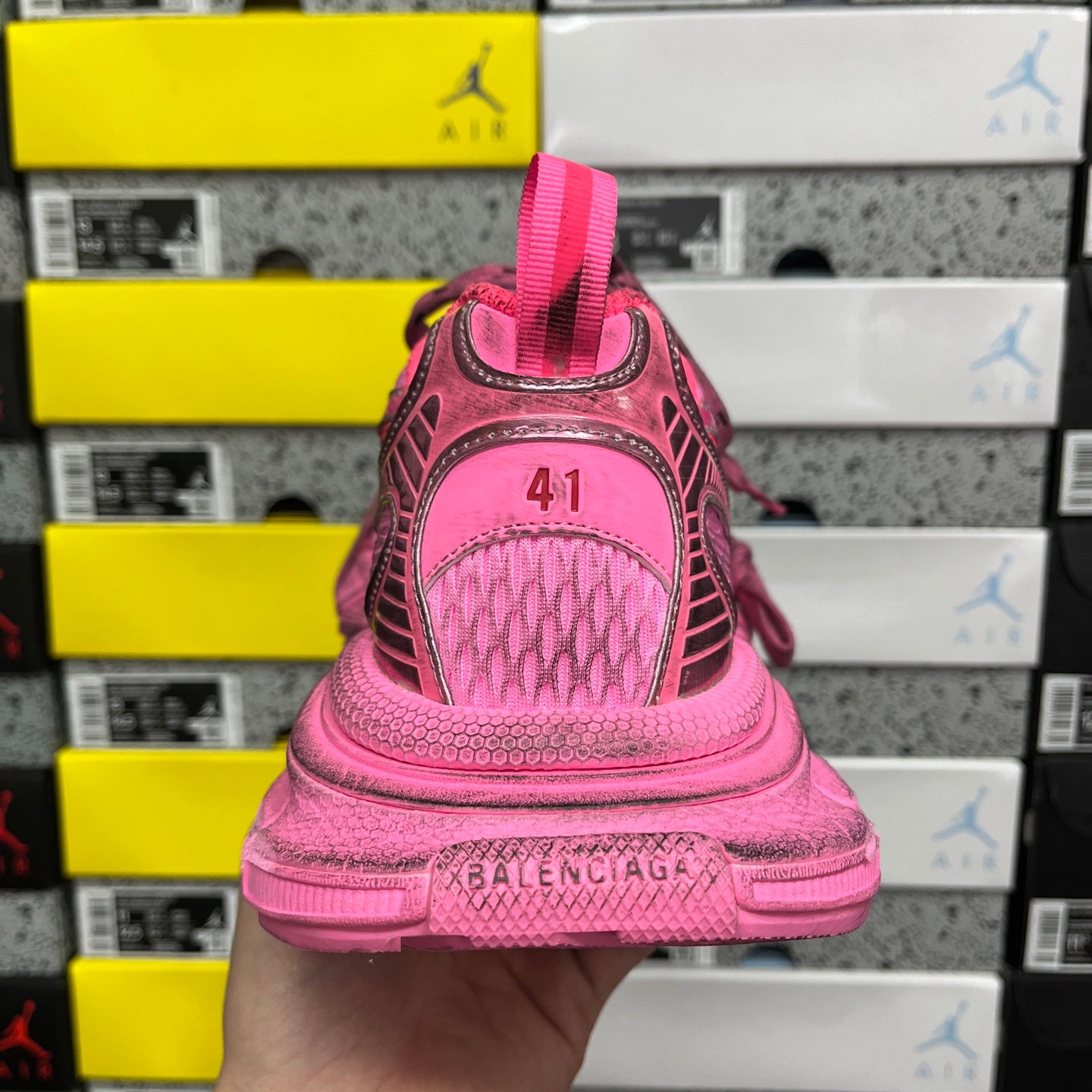 Pink Balenciaga sneaker heel with size 41 back panel