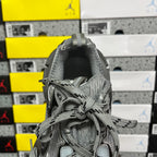 Unisex gray sneaker collar open view with laces and fabric lining
