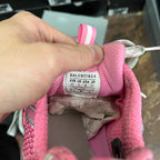 Pink sneaker size label showing Balenciaga, EUR UK USA, 41