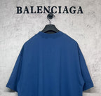 Balenciaga blue oversized T-shirt back with crew neck and relaxed shoulder fit