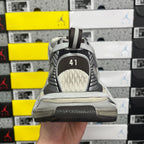 Unisex sneakers rear view with mesh back panel, contrast trim, and size marker