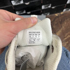 Balenciaga shoe size label inside heel collar, fabric tag with text