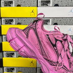 Pink Balenciaga unisex sneaker, quarter view with chunky sole and lace-up