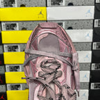 Balenciaga unisex sneaker toe and tongue in pink with lace-up and textured trim.