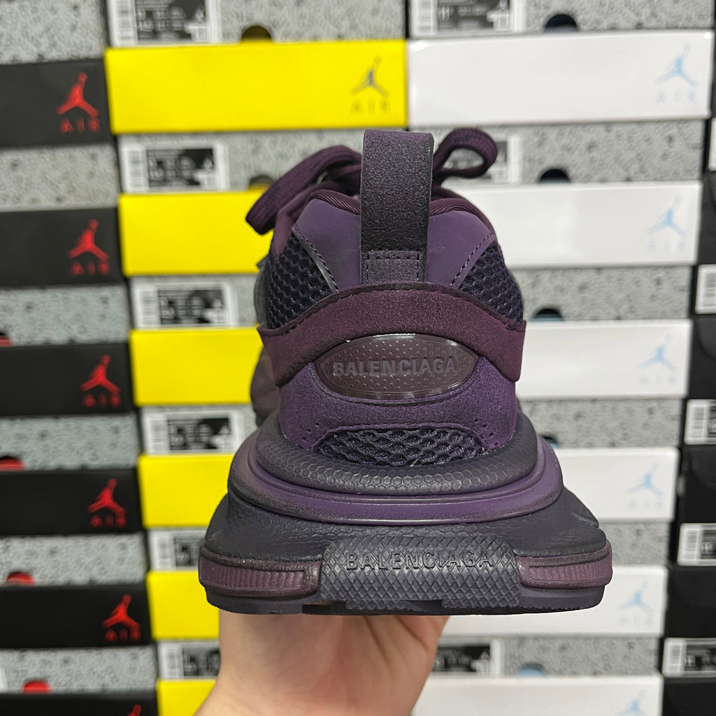 Balenciaga unisex purple sneaker heel tab with BALENCIAGA embossed badge