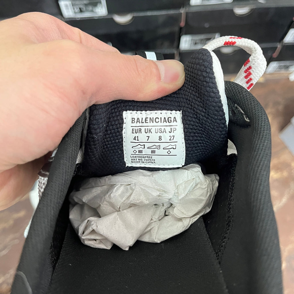 Balenciaga sneaker size label inside shoe, EUR UK USA 41–27