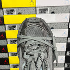 Gray sneaker toe with mesh upper and lace pattern detail