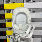 White Balenciaga sneaker tongue and laces detail with padded collar