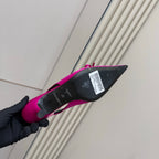 Women's hot pink slingback pump sole with barcode label