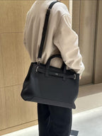 Dior structured tote with top handles and detachable shoulder strap in dark