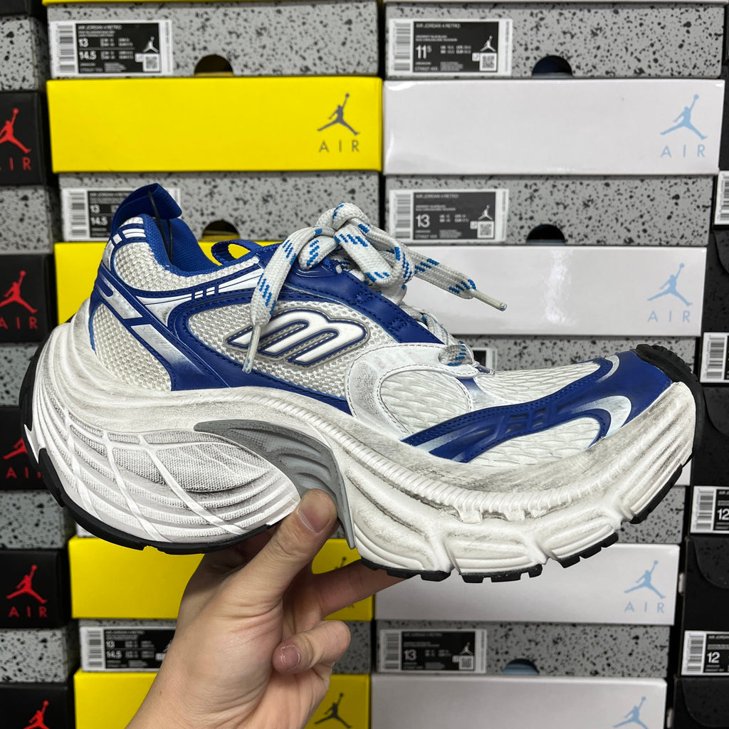 Balenciaga unisex sneakers, blue and white lace-up with chunky sculpted sole