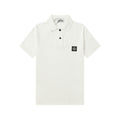 Stone Island white polo shirt, button placket and short sleeves