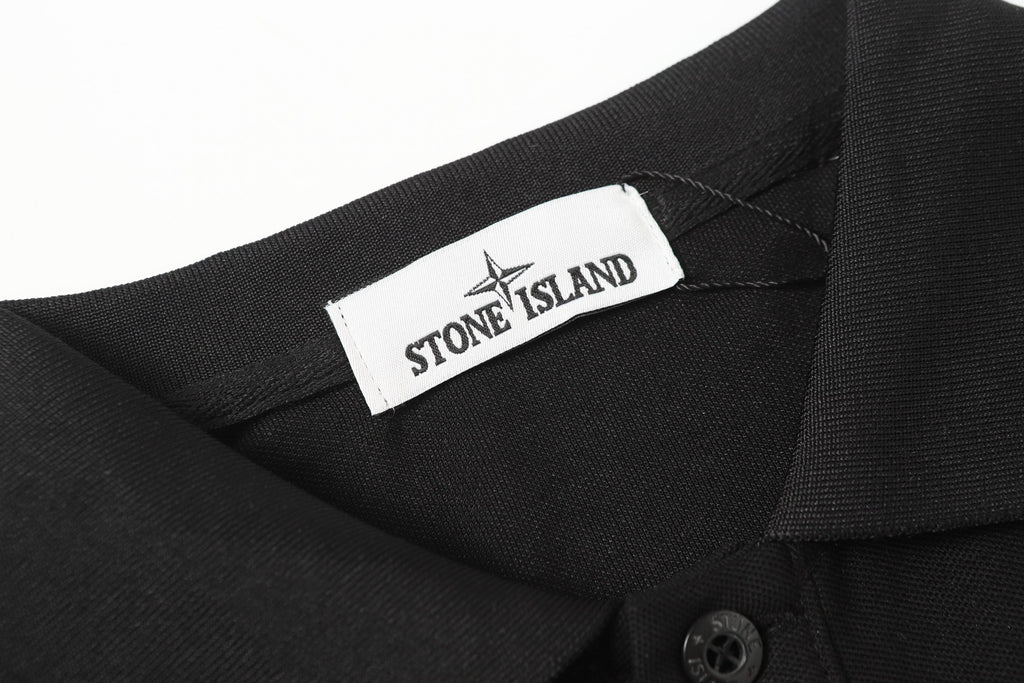 Black polo shirt interior collar with neck label