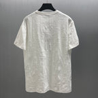 White Dior short-sleeve T-shirt front view with allover embossed pattern