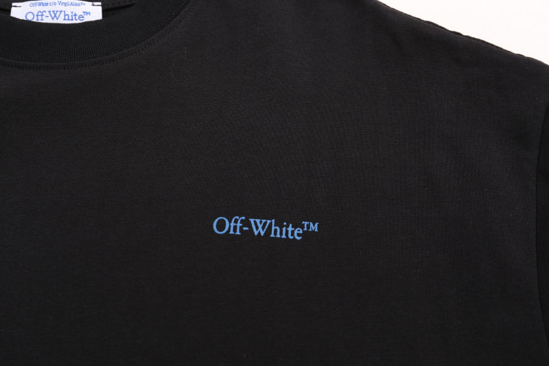 Black T-shirt with Off-White™ logo print on the chest