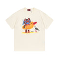 Gucci short-sleeve T-shirt in cream with colorful cartoon graphic on the chest