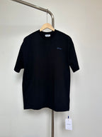 Dark T-shirt with small Off-White chest logo text