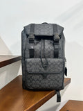 Charcoal monogram backpack with front straps and top handle