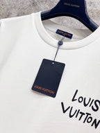 Louis Vuitton white T-shirt with hang tag, crew neck, logo on chest