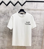 Louis Vuitton white T-shirt, crew neck, front Louis Vuitton graphic logo