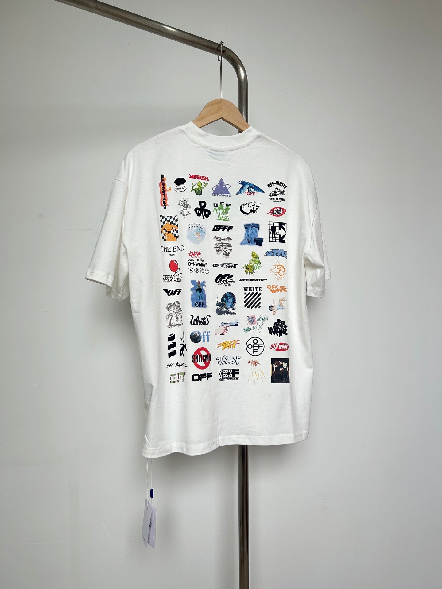 Off-White off-white T-shirt with large back collage graphic print