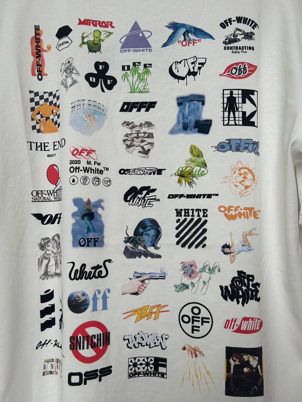 Off-White off-white T-shirt back collage graphic detail with many logos