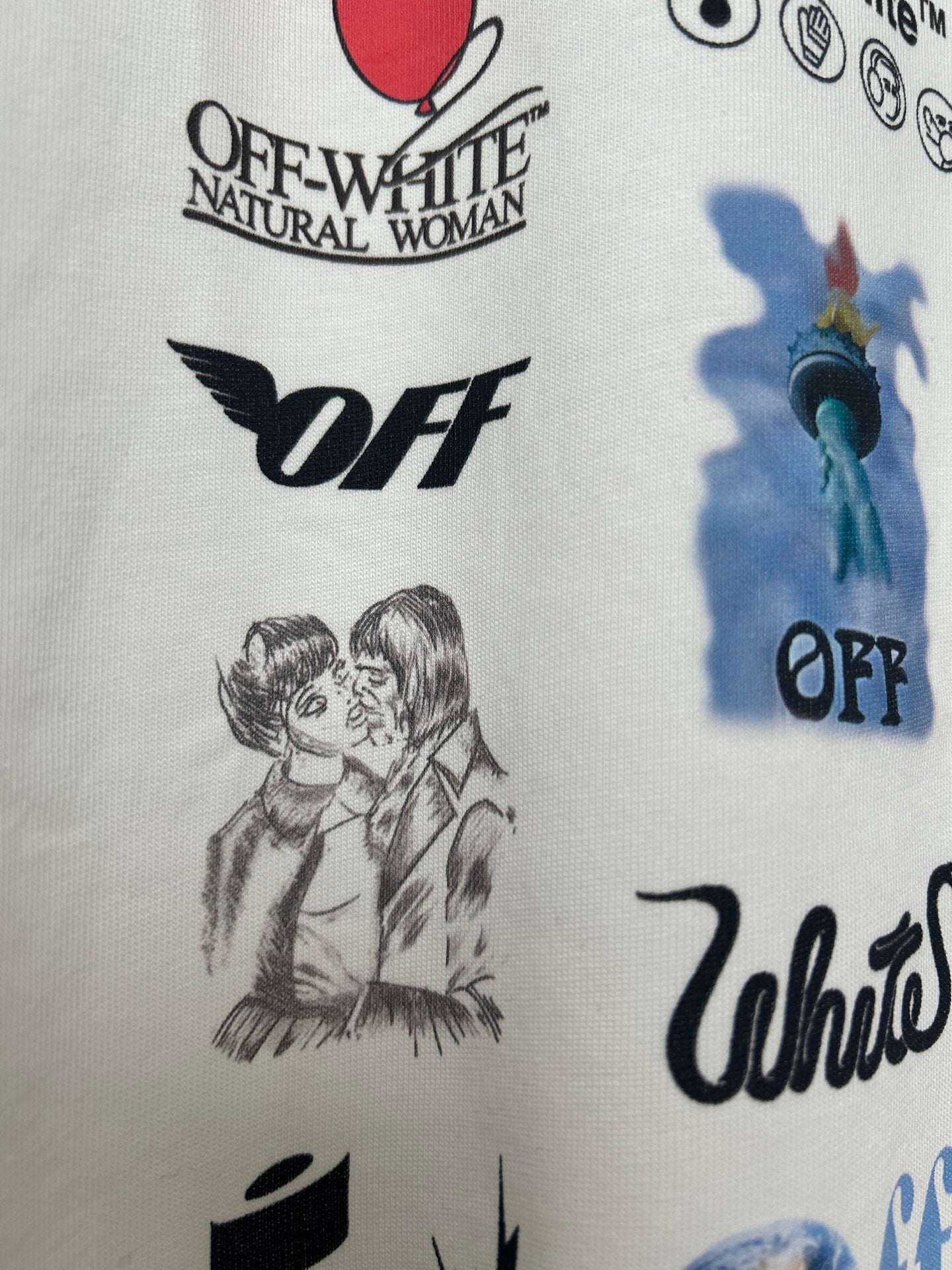 Off-White off-white T-shirt print detail with “OFF-WHITE NATURAL WOMAN”