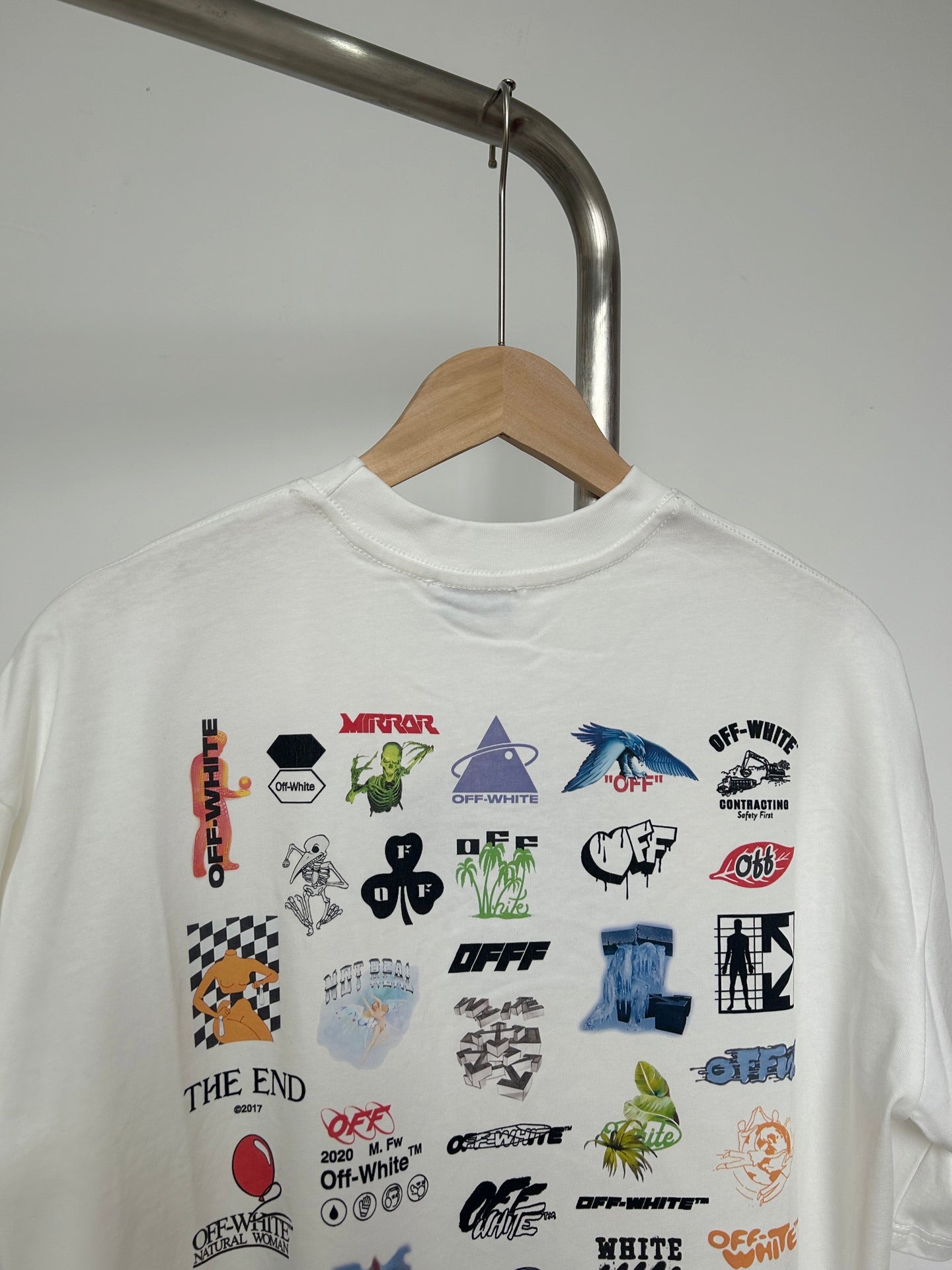 Off-White off-white T-shirt with back collage of icons and text