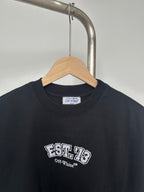 Off-White black crewneck T-shirt with EST. 1970 logo and small brand text