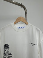 Off-white T-shirt with front portrait graphic and On Off-White chest label