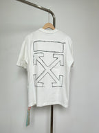 Off-white T-shirt back with large outlined X-style graphic