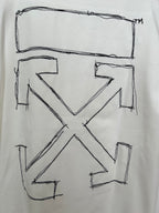 Off-white T-shirt back close-up of large outlined X graphic