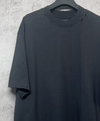 Balenciaga dark T-shirt front with crew neck and short sleeves