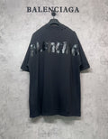 Balenciaga dark T-shirt with animal-style graphic back print