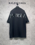 Balenciaga dark T-shirt with animal-style graphic back print