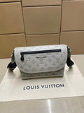 Louis Vuitton men’s crossbody bag, light monogram canvas with black zip trim
