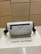 Louis Vuitton men’s crossbody bag, light monogram canvas with black zip trim