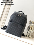 Men's designer monogram backpack with top handle and front zipper pocket