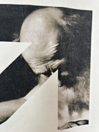 Off-White T-shirt close-up of back graphic photo panel with face image